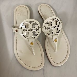Tory Burch Miller sandals white ivory leather size 7.5
